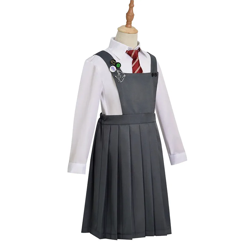 Roald Dahl’s Matilda The Musical Cosplay Costume Hortensia School Uniform Red Beret Outfit