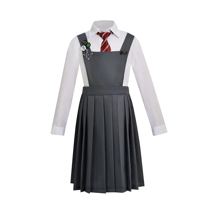 Roald Dahl’s Matilda The Musical Cosplay Costume Hortensia School Uniform Red Beret Outfit