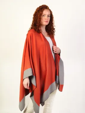 Rust and Taupe Open Front Cape