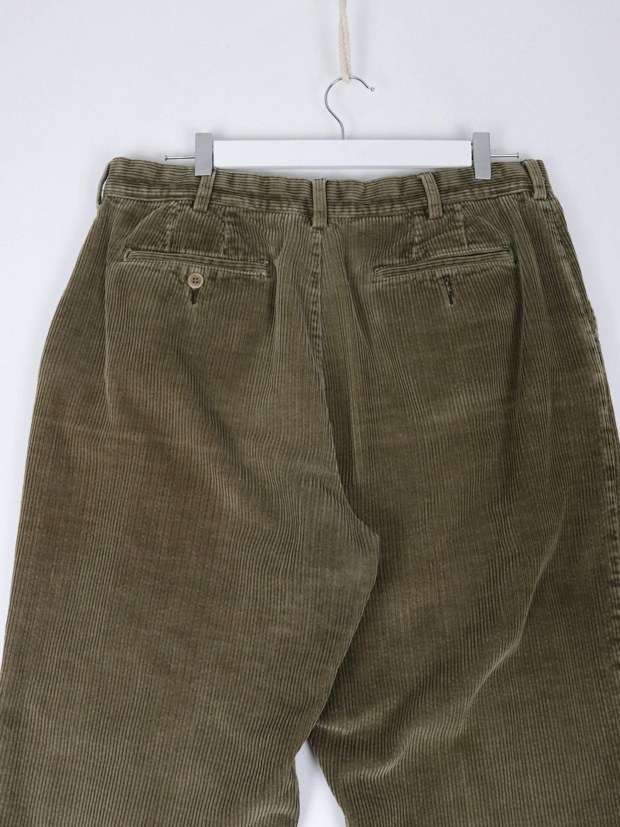 Savane Pants Mens 38 x 32 Brown Corduroy Trousers