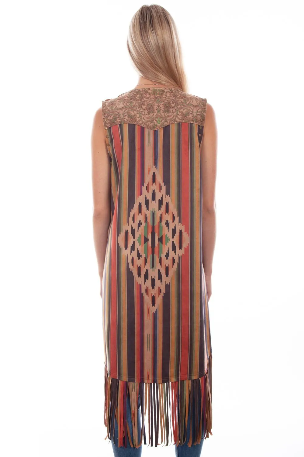 Scully Womens Long Serape Print Serape Polyester Blend Dress Vest