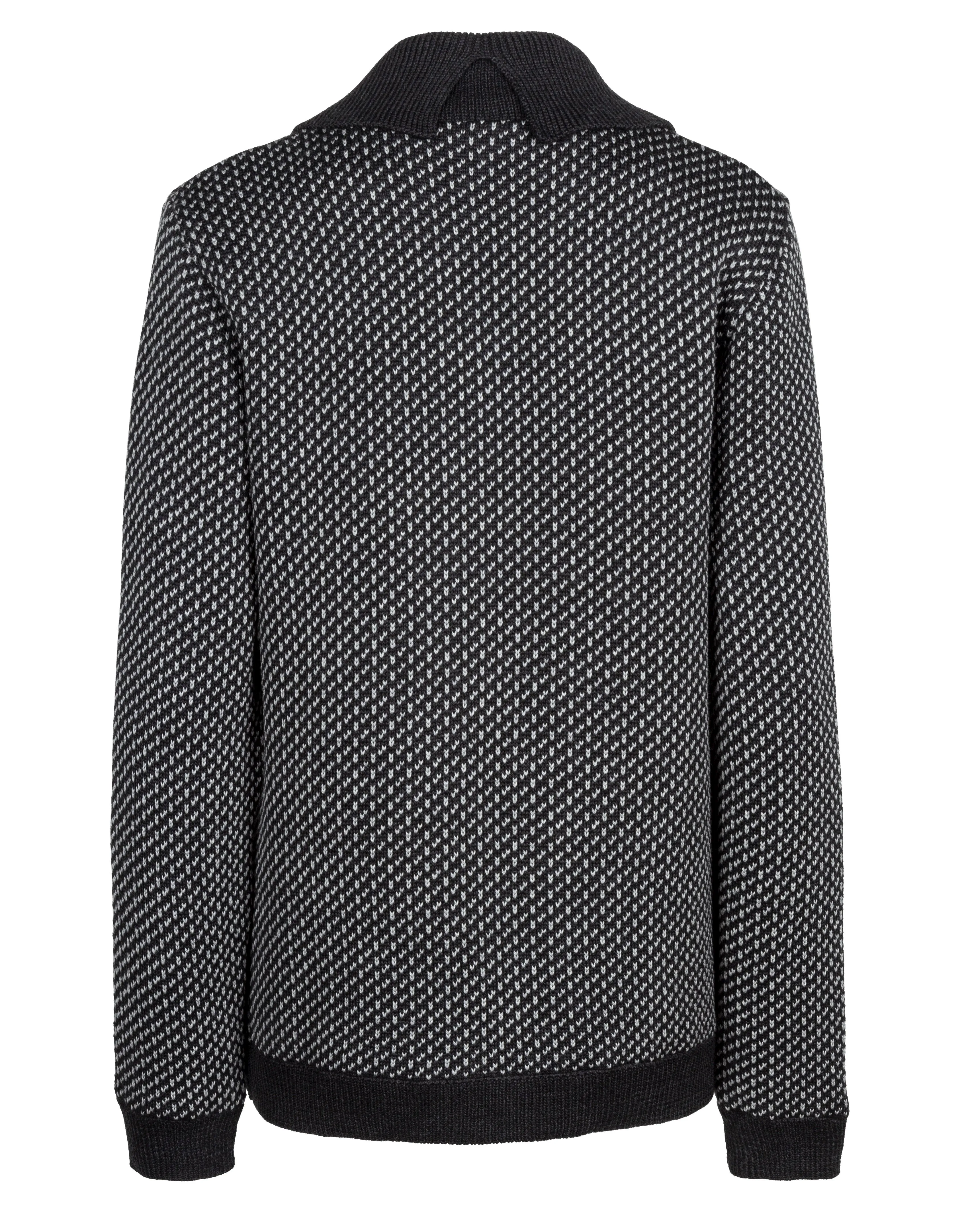 Skaftö Pattern Merino Wool Zip Front Sweater