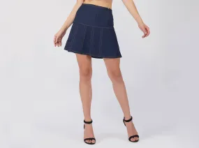 SLAY. Women's Navy Blue Denim Skirt