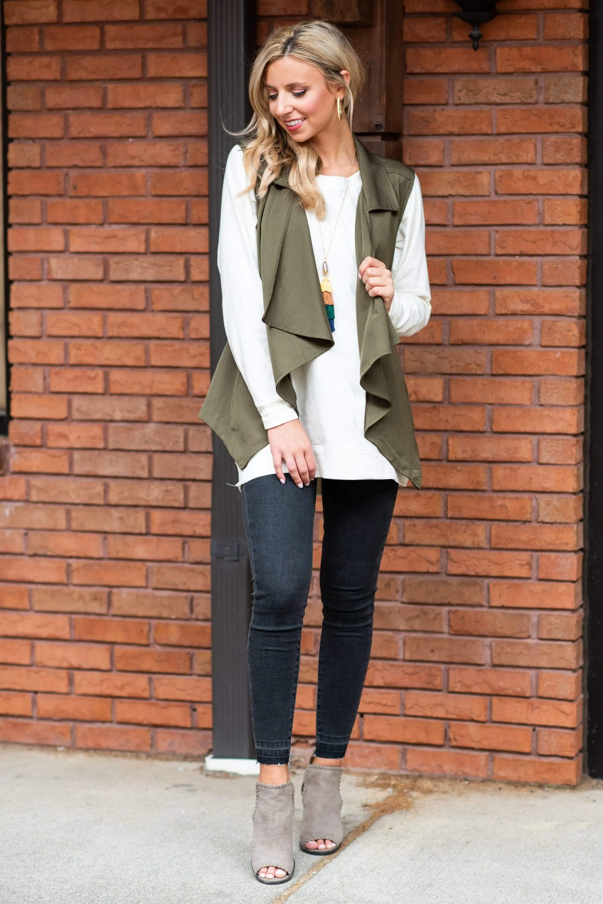 Slouchy Dolman Ivory White Long Sleeve Tunic