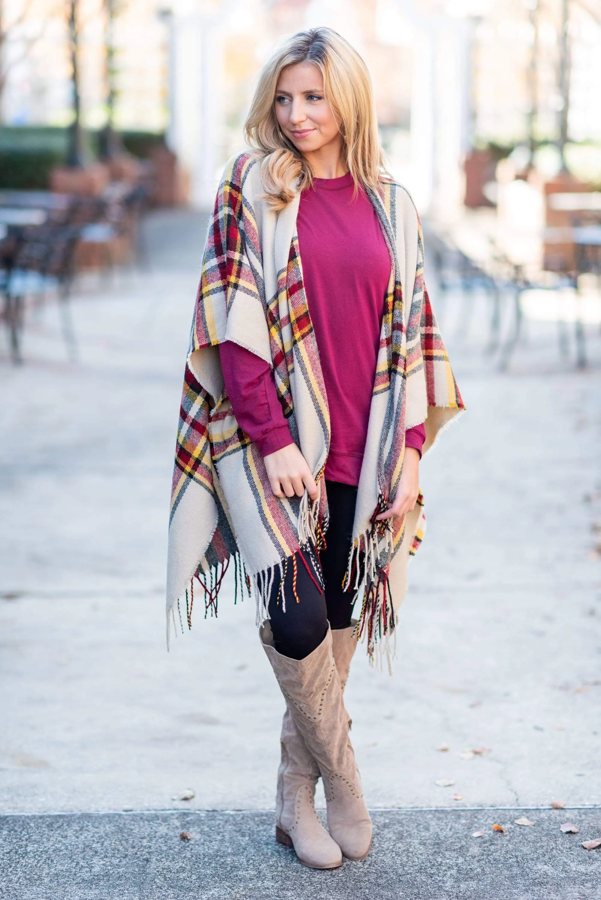 Slouchy Dolman Wine Red Long Sleeve Tunic