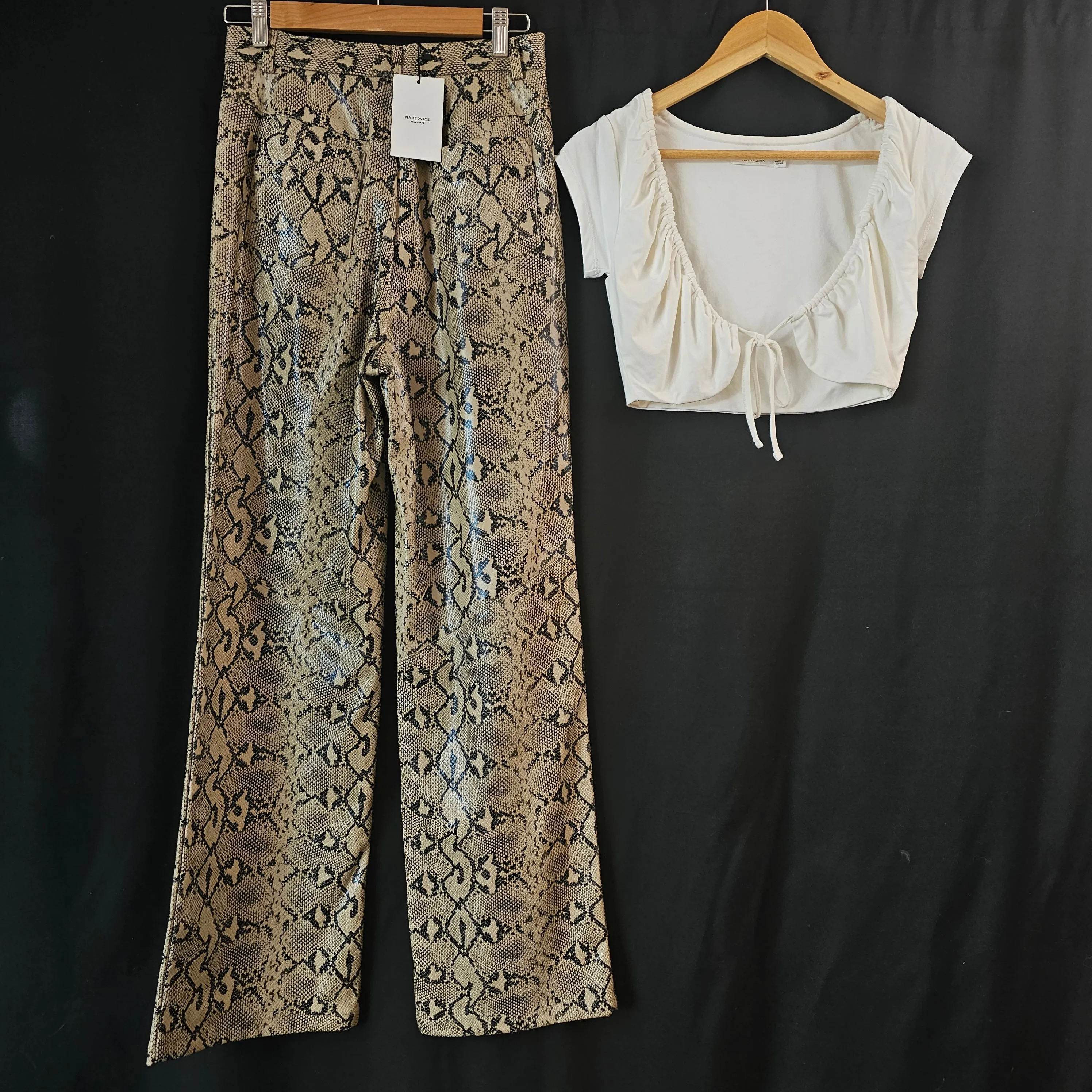 Snakeskin Paloma pants & top size 8