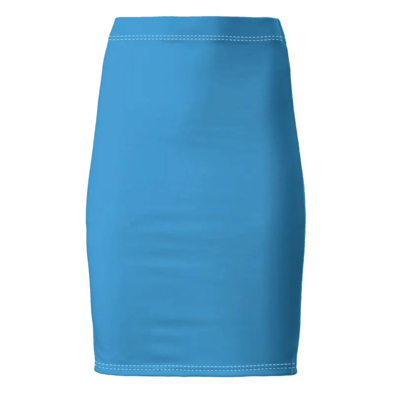 Snow Powder Blue Pencil Skirt