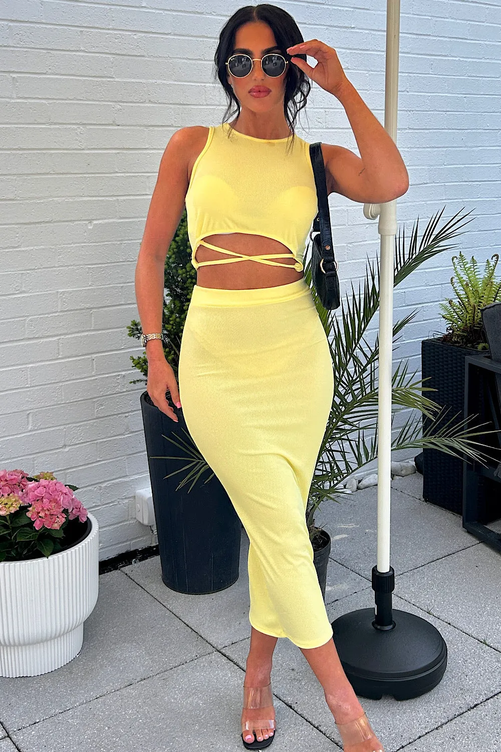 Taylor Lemon Ribbed Co-ord