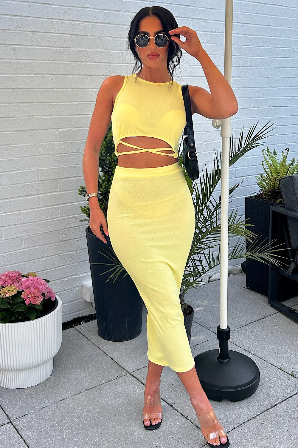 Taylor Lemon Ribbed Co-ord