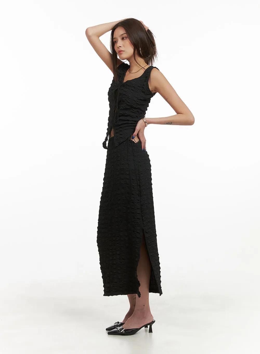 Textured Maxi Skirt CY424