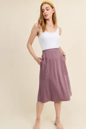 The Daily Midi Skirt in Mauve