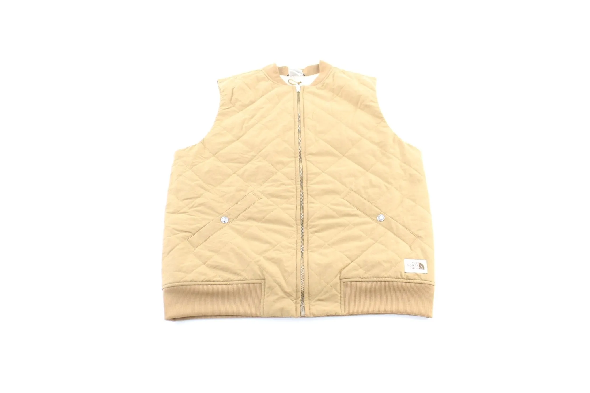 The North Face Sherpa Lined Tan Zip Up Vest