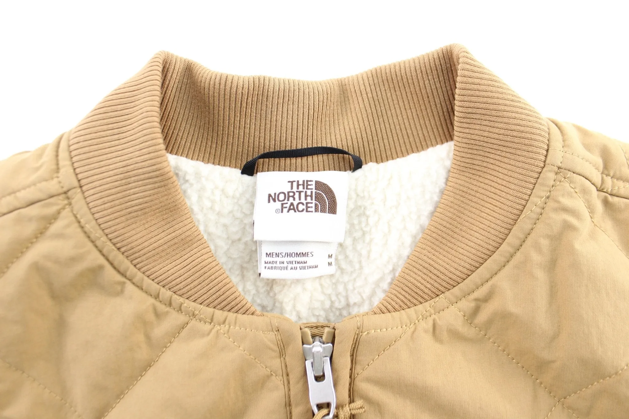 The North Face Sherpa Lined Tan Zip Up Vest