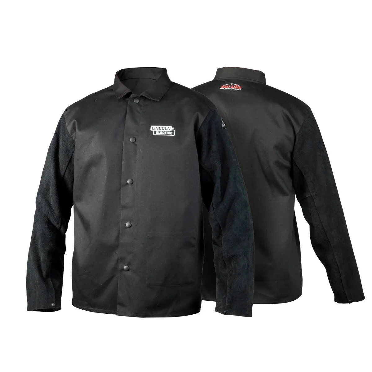 Traditional Split Leather-Sleeved Welding Jacket - M