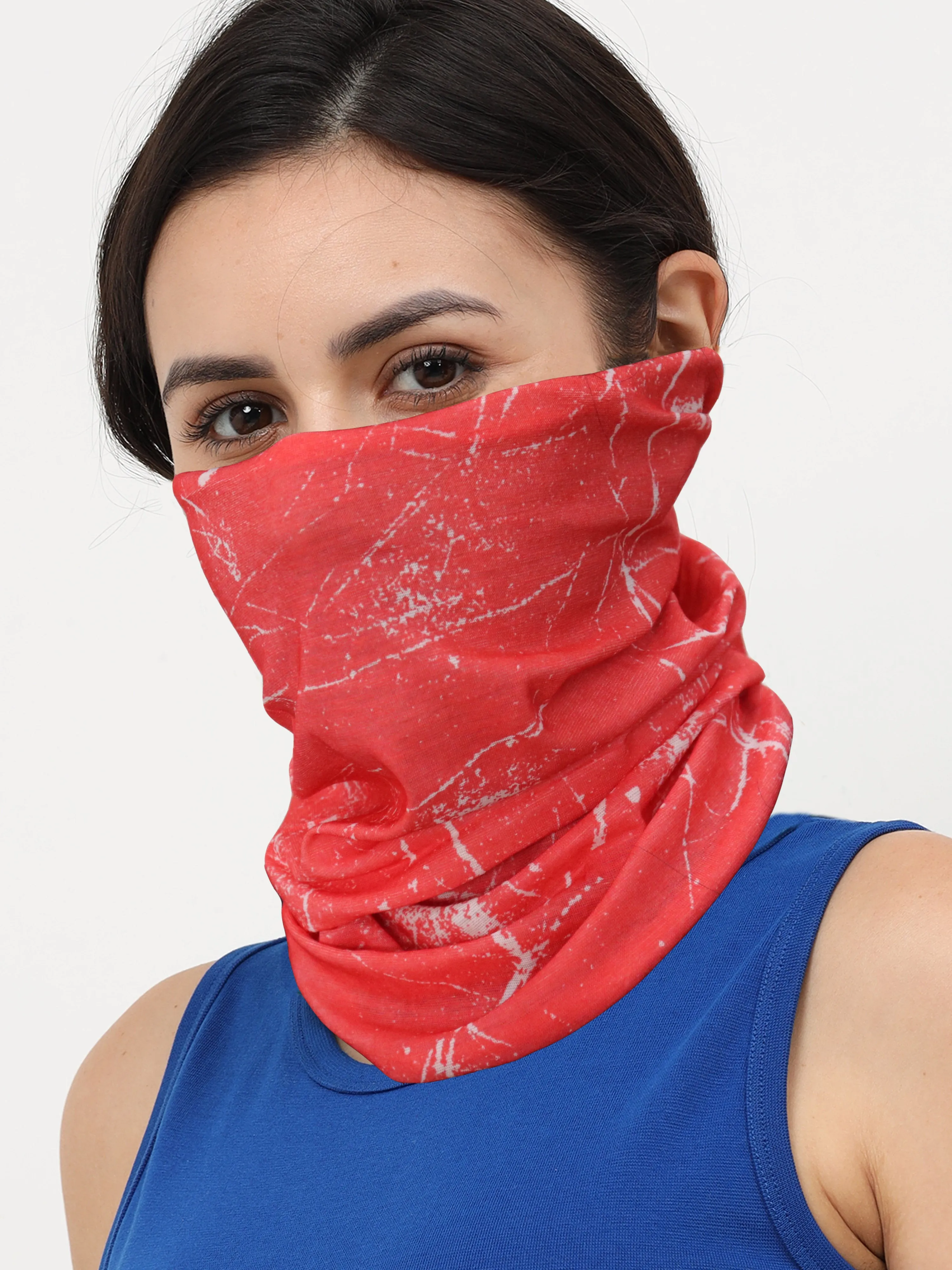 UrGear Unisex Adults and Kids Red Printed Bamboo Anti Microbial Multipurpose FREE SIZE Bandana