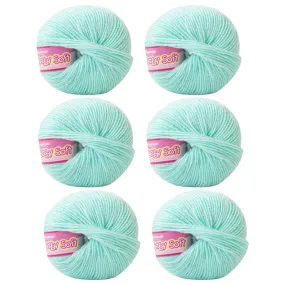 Vardhman Knitting Yarn Baby Soft Wool for Knitting, Kids Crochet Yarn Wool for Hand Knitting Art Craft, Knitting Wool Yarn for Sweater Scarves Hats and Dresses (6 Pcs, Soft Light Blue) 150 gram