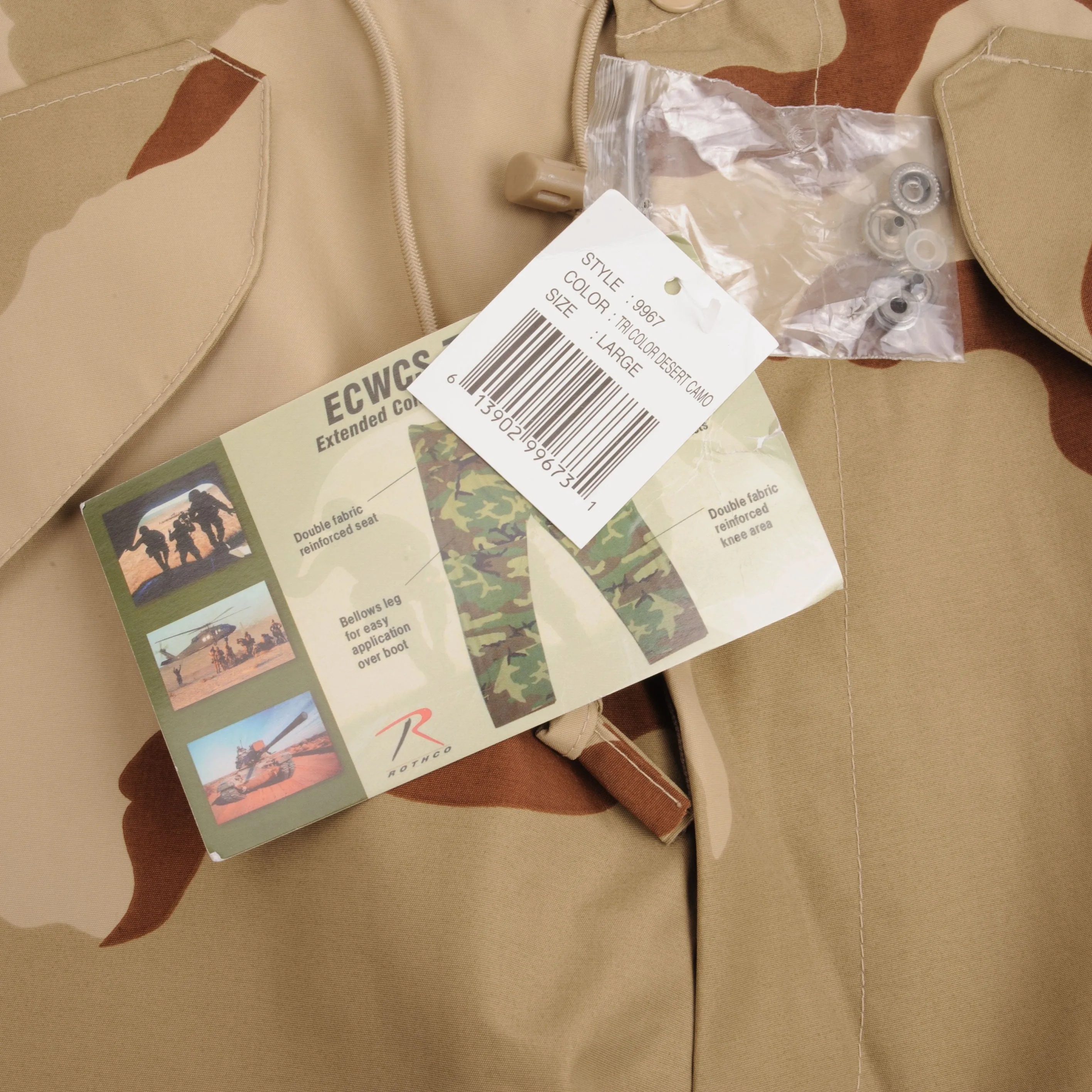 VINTAGE US ARMY ECWCS TROUSERS PANTS DESERT CAMO 2003 LARGE REG NOS DEADSTOCK