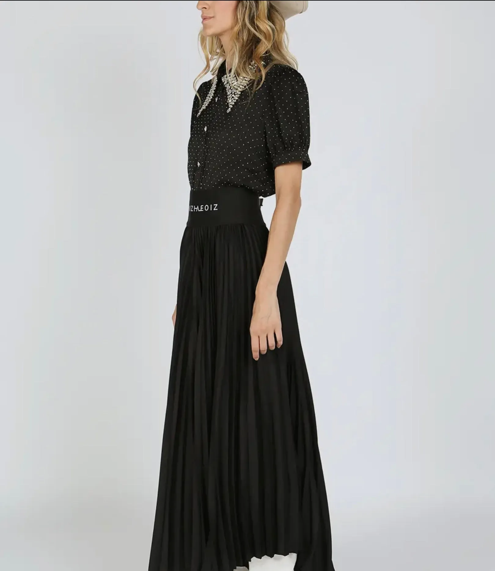 Wide Leg Black Pleated Pants