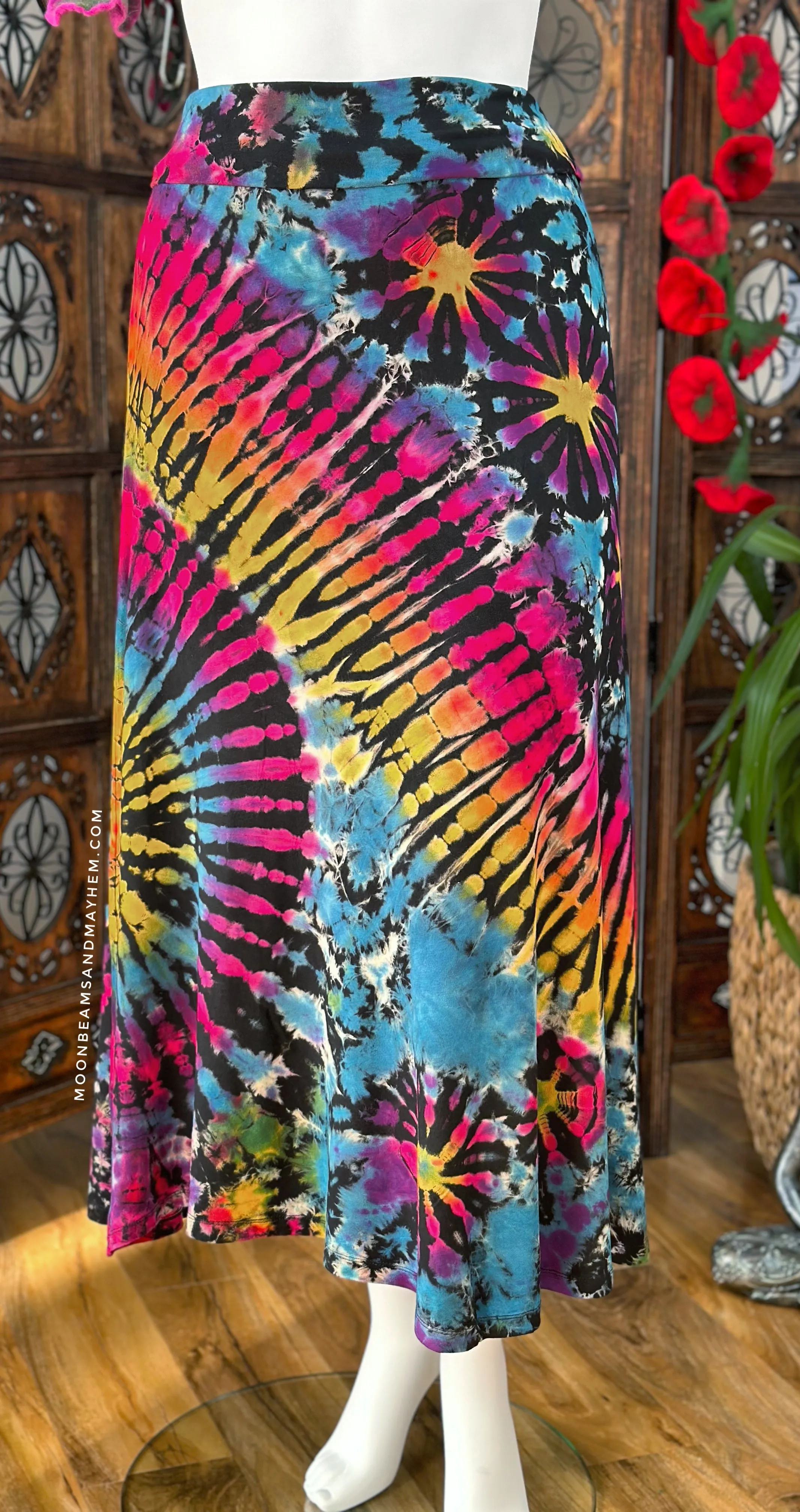 WILD CHILD BLACK LONG TIE DYE SKIRT SIZE REG / XL