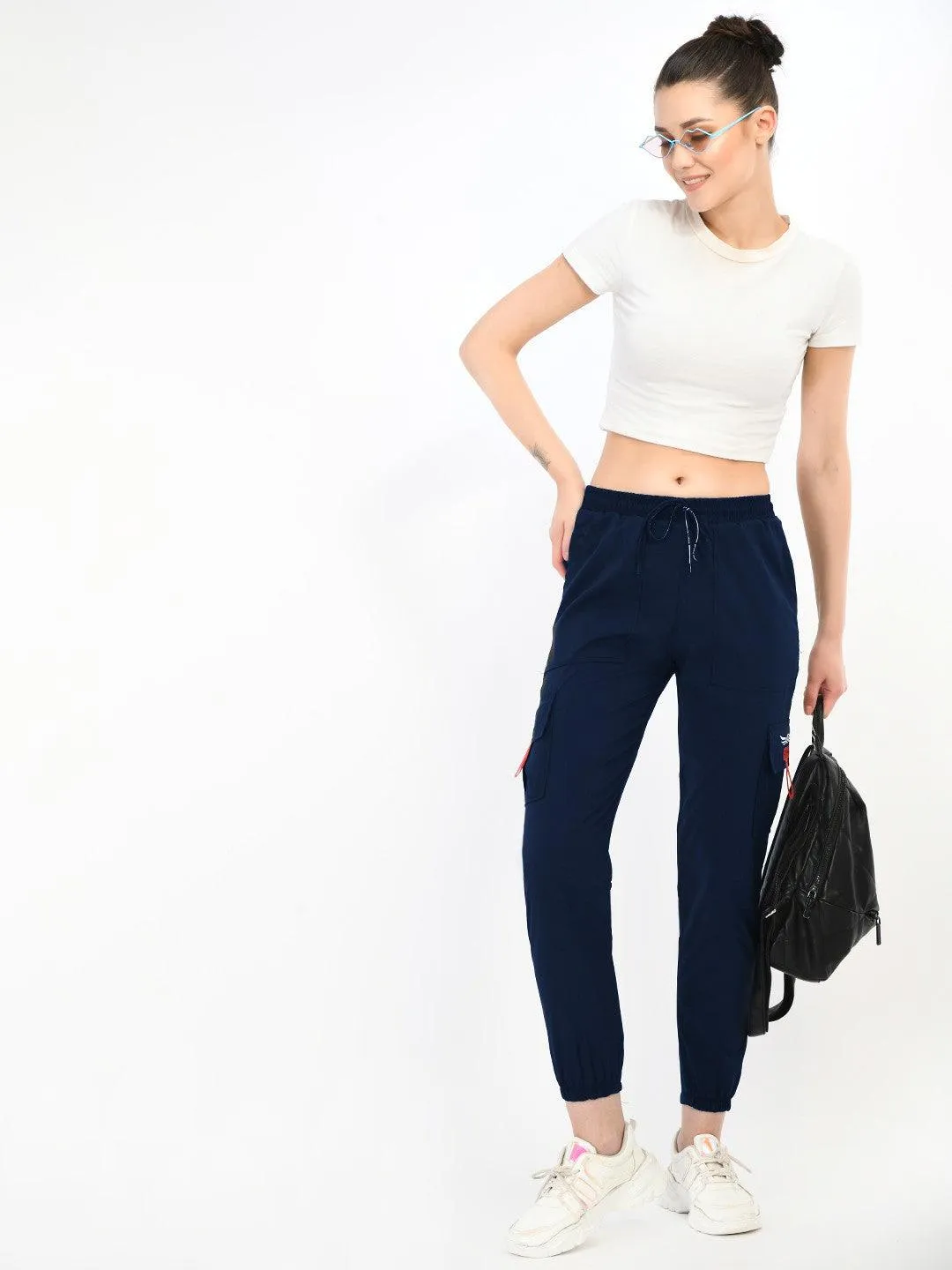 Women Dark Blue Solid Joggers