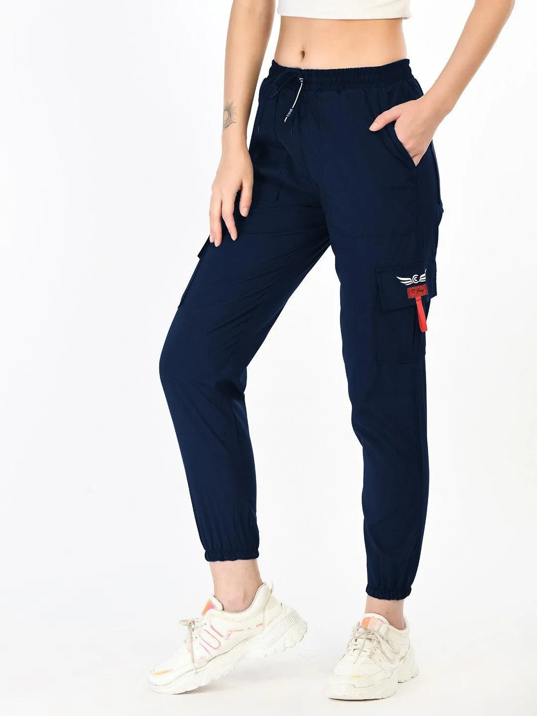 Women Dark Blue Solid Joggers