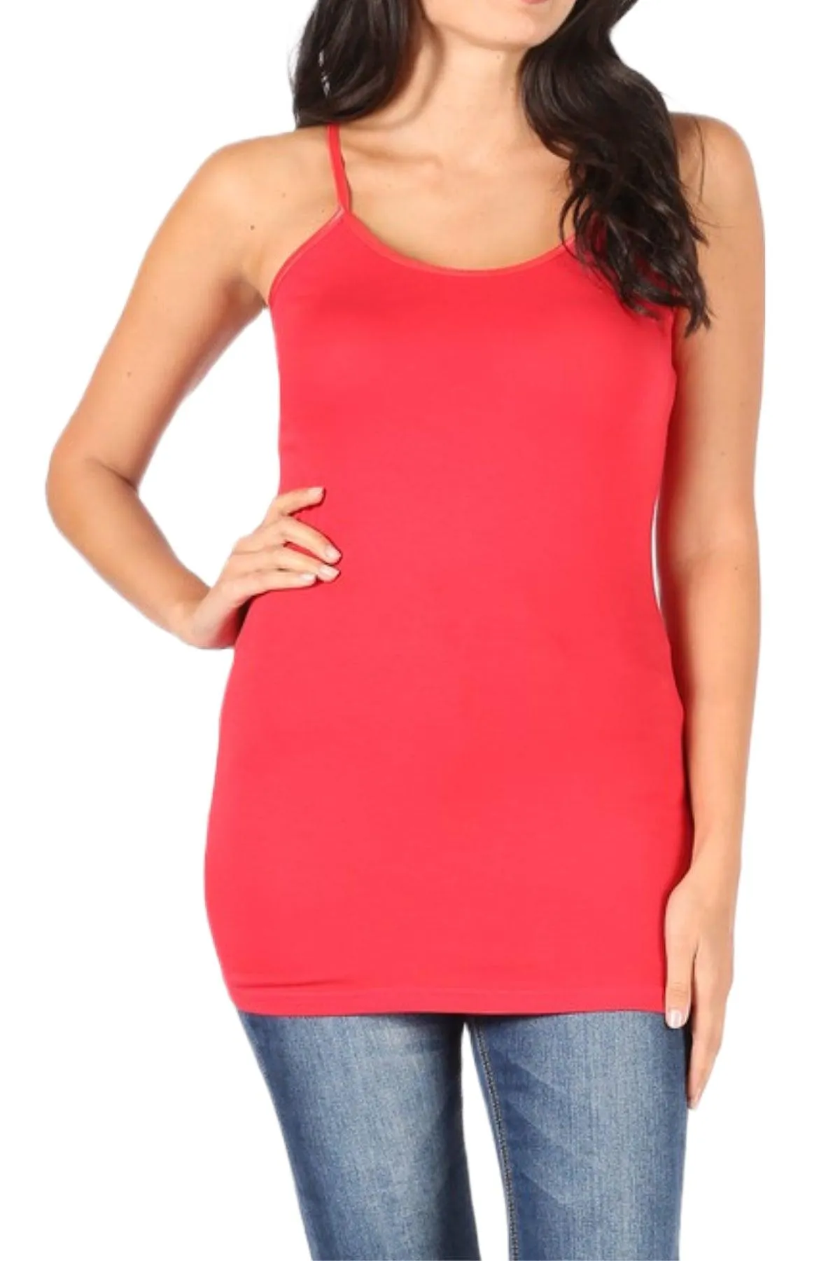 Women's Long Spaghetti Strap Camisole Tank Top