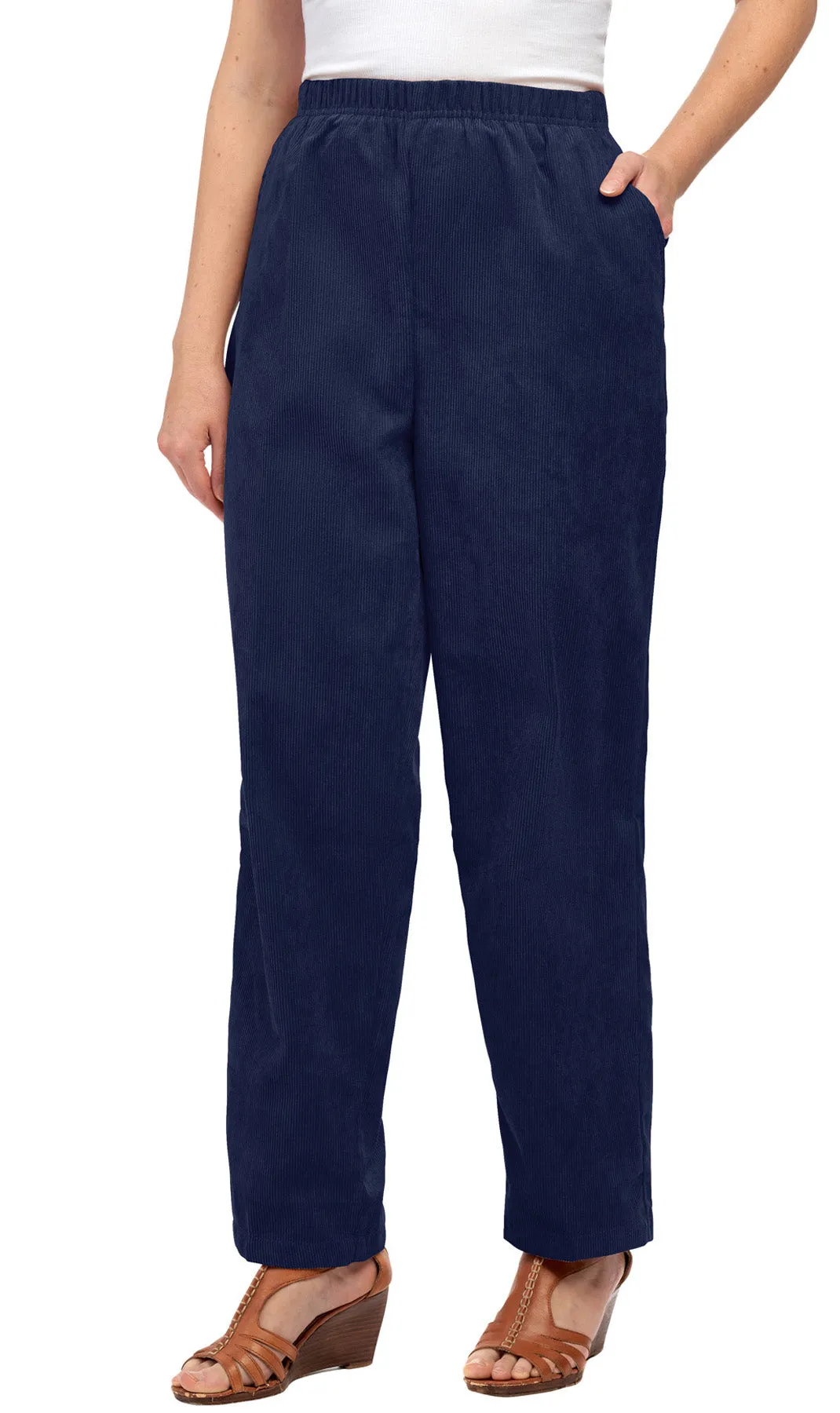 Women's Pull On Corduroy Pants – Keep It Cozy in Fine Wale Corduroy