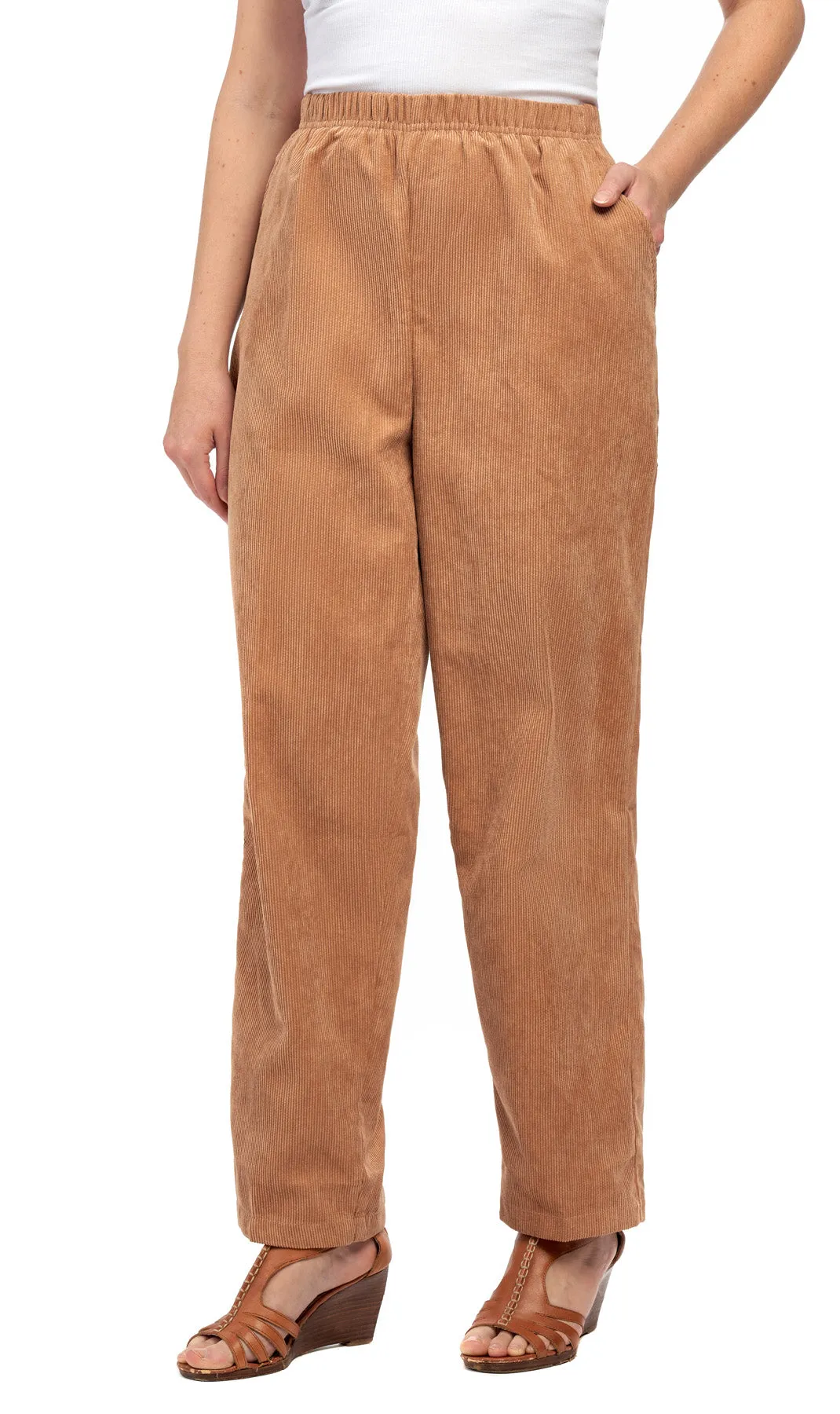 Women's Pull On Corduroy Pants – Keep It Cozy in Fine Wale Corduroy