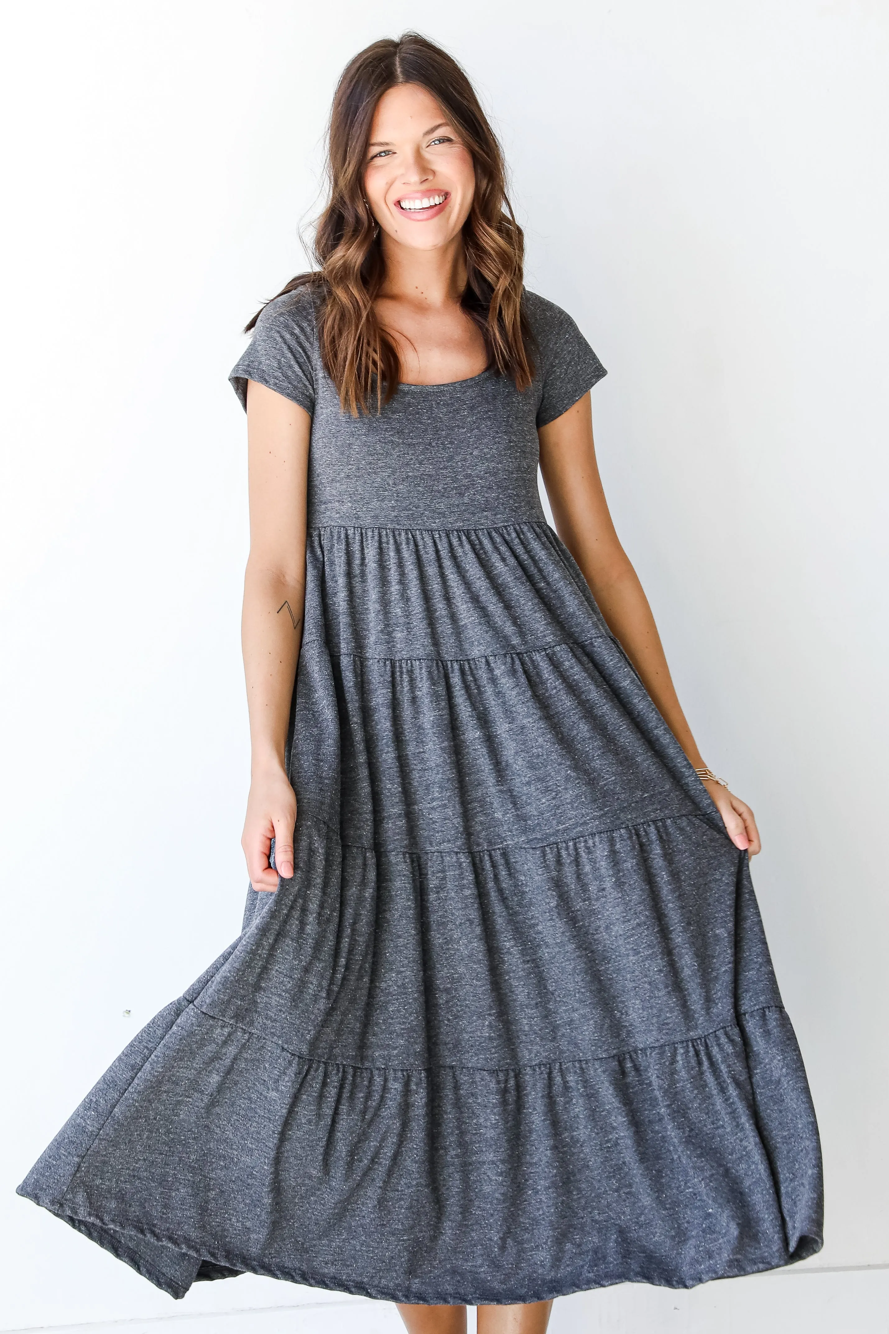 Zoey T-Shirt Tiered Maxi Dress